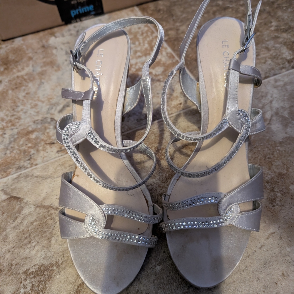 Le Chateau Metallic Strappy Sandals